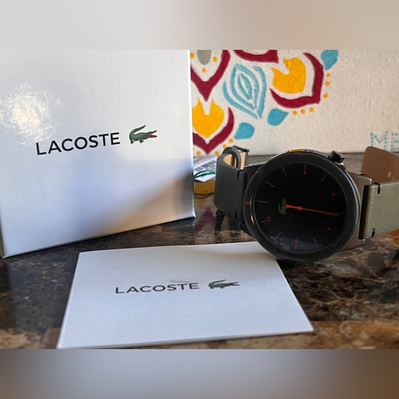 LACOSTE Motion Men's Black Dial Leather Strap 42mm Watch Model 2010991 - Picture 9 of 9